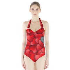 Form Love Pattern Background Halter Swimsuit by Sapixe