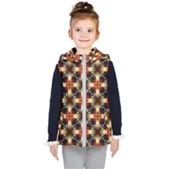 Kaleidoscope Image Background Kid s Hooded Puffer Vest by Sapixe