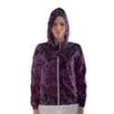 Purple Black Red Fabric Textile Hooded Windbreaker (Women) View1