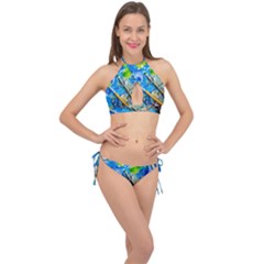 Artist Palette And Brushes Cross Front Halter Bikini Set by FunnyCow