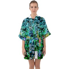Abstract Of Colorful Water Quarter Sleeve Kimono Robe by FunnyCow