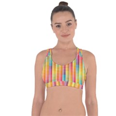Background Colorful Abstract Cross String Back Sports Bra