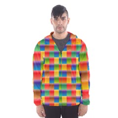 Background Colorful Abstract Hooded Windbreaker (men)