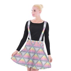 Background Colorful Triangle Suspender Skater Skirt