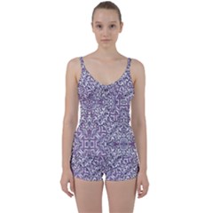 Colorful Intricate Tribal Pattern Tie Front Two Piece Tankini by dflcprints