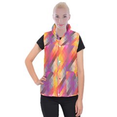 Abstract Background Colorful Pattern Women s Button Up Vest by Nexatart