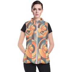 Background Abstract Orange Blue Women s Puffer Vest by Nexatart