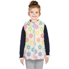 Polygon Geometric Background Star Kid s Hooded Puffer Vest by Nexatart