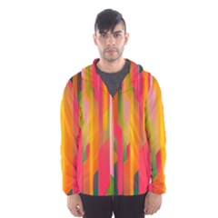 Background Abstract Colorful Hooded Windbreaker (men)
