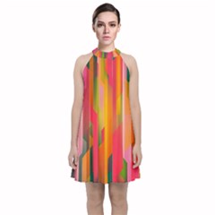 Background Abstract Colorful Velvet Halter Neckline Dress  by Nexatart