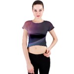 Abstract Form Color Background Crew Neck Crop Top