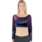 Abstract Form Color Background Long Sleeve Crop Top
