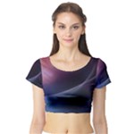 Abstract Form Color Background Short Sleeve Crop Top