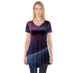 Abstract Form Color Background Short Sleeve Tunic 
