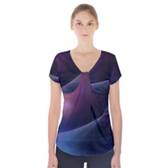 Abstract Form Color Background Short Sleeve Front Detail Top by Nexatart