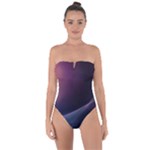 Abstract Form Color Background Tie Back One Piece Swimsuit