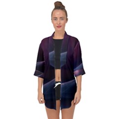 Abstract Form Color Background Open Front Chiffon Kimono by Nexatart