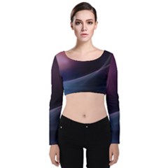Abstract Form Color Background Velvet Crop Top by Nexatart