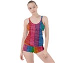 Background Colorful Abstract Boyleg Tankini Set  View1