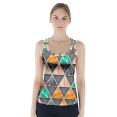 Abstract Geometric Triangle Shape Racer Back Sports Top by Nexatart