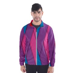 Abstract Background Colorful Strips Windbreaker (men) by Nexatart