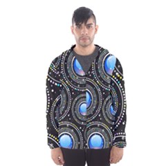 Background Abstract Glossy Blue Hooded Windbreaker (men) by Nexatart