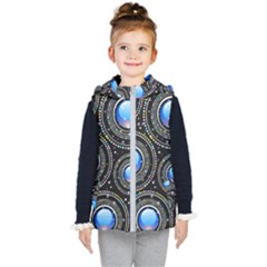 Background Abstract Glossy Blue Kid s Hooded Puffer Vest by Nexatart