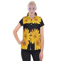 Sun Flower Blossom Bloom Particles Women s Button Up Vest by Nexatart