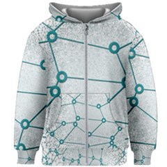 Network Social Abstract Kids Zipper Hoodie Without Drawstring