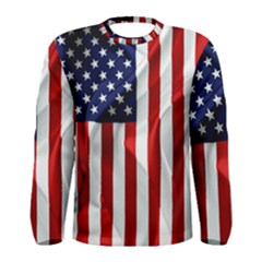 American Usa Flag Vertical Men s Long Sleeve Tee by FunnyCow