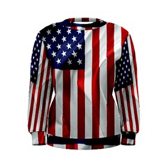 American Usa Flag Vertical Women s Sweatshirt by FunnyCow