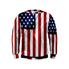 American Usa Flag Vertical Kids  Sweatshirt by FunnyCow