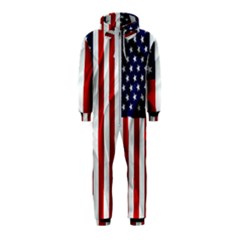 American Usa Flag Vertical Hooded Jumpsuit (kids) by FunnyCow