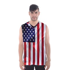 American Usa Flag Vertical Men s Basketball Tank Top by FunnyCow