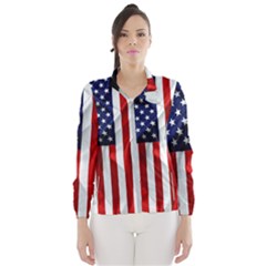 American Usa Flag Vertical Windbreaker (women)