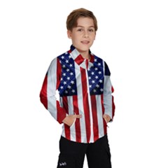 American Usa Flag Vertical Windbreaker (kids) by FunnyCow