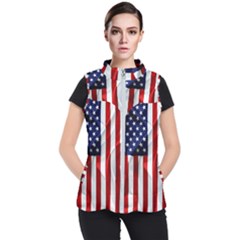 American Usa Flag Vertical Women s Puffer Vest