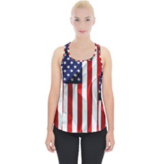 American Usa Flag Vertical Piece Up Tank Top by FunnyCow