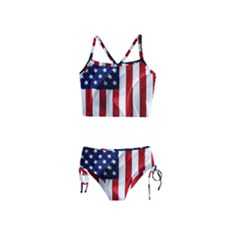 American Usa Flag Vertical Girls  Tankini Swimsuit by FunnyCow