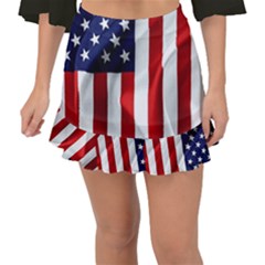 American Usa Flag Vertical Fishtail Mini Chiffon Skirt by FunnyCow