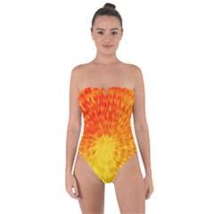 Abstract Explosion Blow Up Circle Tie Back One Piece Swimsuit by Nexatart