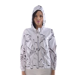 Dog Cat Pet Silhouette Animal Hooded Windbreaker (women) by Sapixe