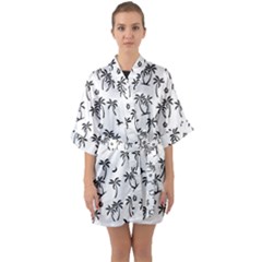 Tropical Pattern Quarter Sleeve Kimono Robe by Valentinaart