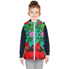 Bleeding Heart Flowers Kid s Hooded Puffer Vest by FunnyCow