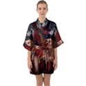 Beautiful Fantasy Women With Floral Elements Quarter Sleeve Kimono Robe View1