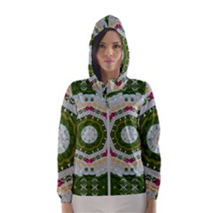 Fantasy Jasmine Paradise Love Mandala Hooded Windbreaker (women) by pepitasart