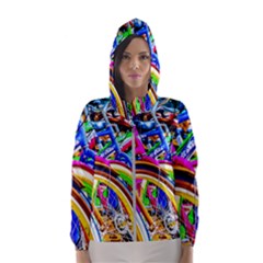 Colorful Bicycles In A Row Hooded Windbreaker (women) by FunnyCow