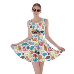 Funny Cute Colorful Cats Pattern Skater Dress by EDDArt
