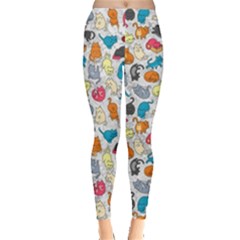 Funny Cute Colorful Cats Pattern Leggings  by EDDArt