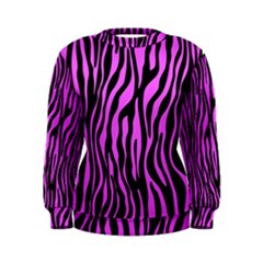 Zebra Stripes Pattern Trend Colors Black Pink Women s Sweatshirt by EDDArt